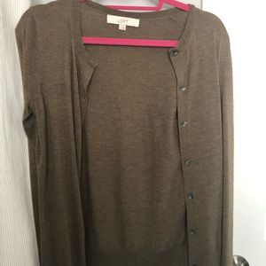 Olive Green LOFT Cardigan